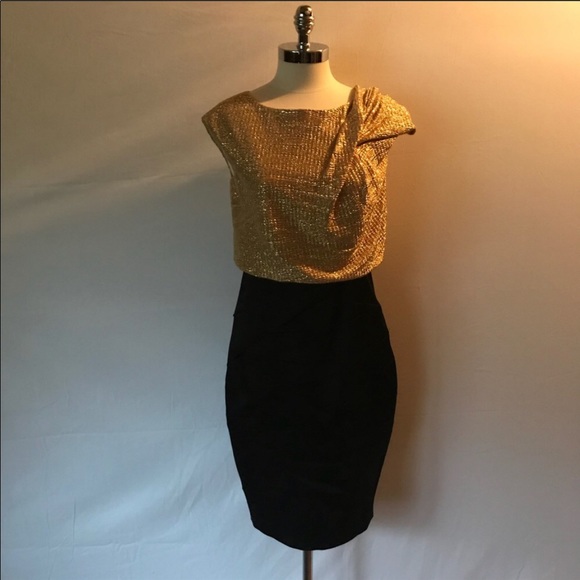 Jax Dresses & Skirts - JJAX Gold and black satin dress